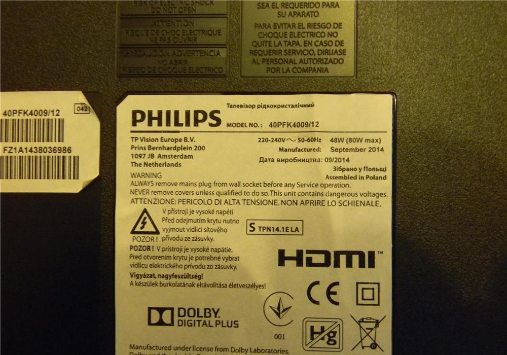 Sursa tv Philips 715G6934-P0D-000-0020 40PFK4009/12