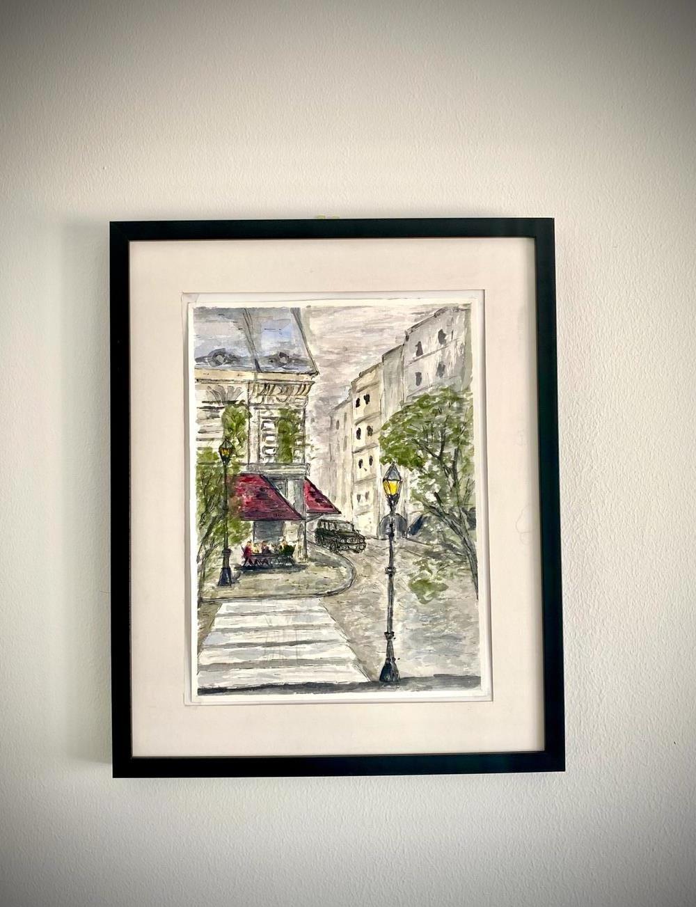 Tablou acuarela #Pictat manual #Original #Semnat