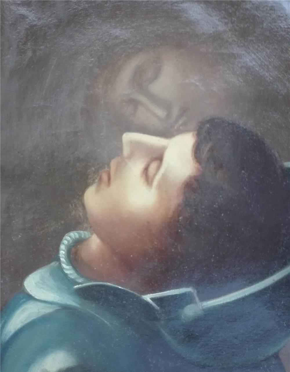Tablou vechi "Mama, ultimul gand al soldatului "