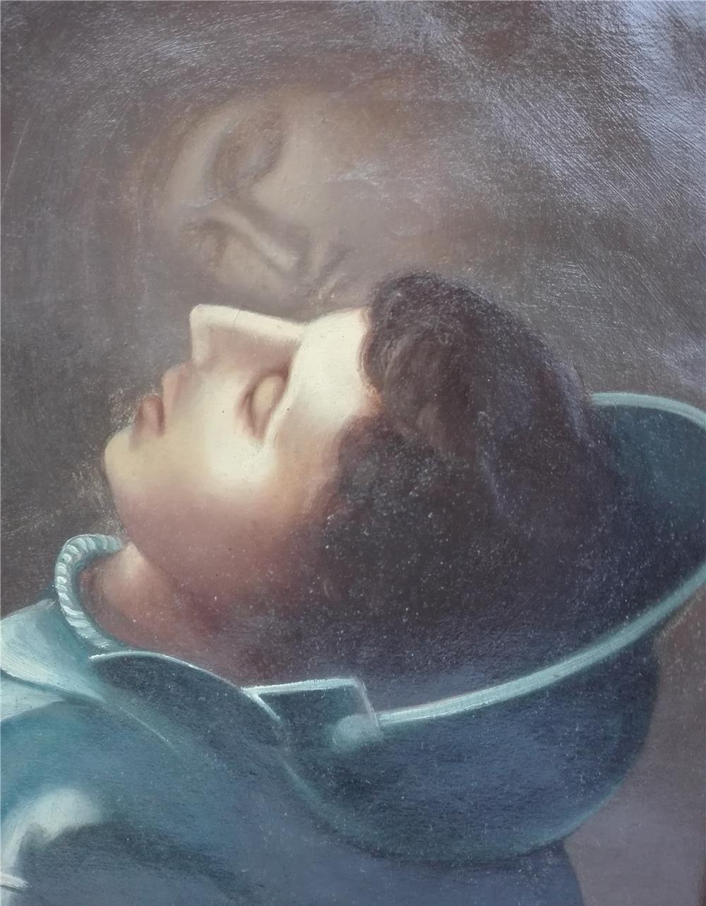 Tablou vechi "Mama, ultimul gand al soldatului "
