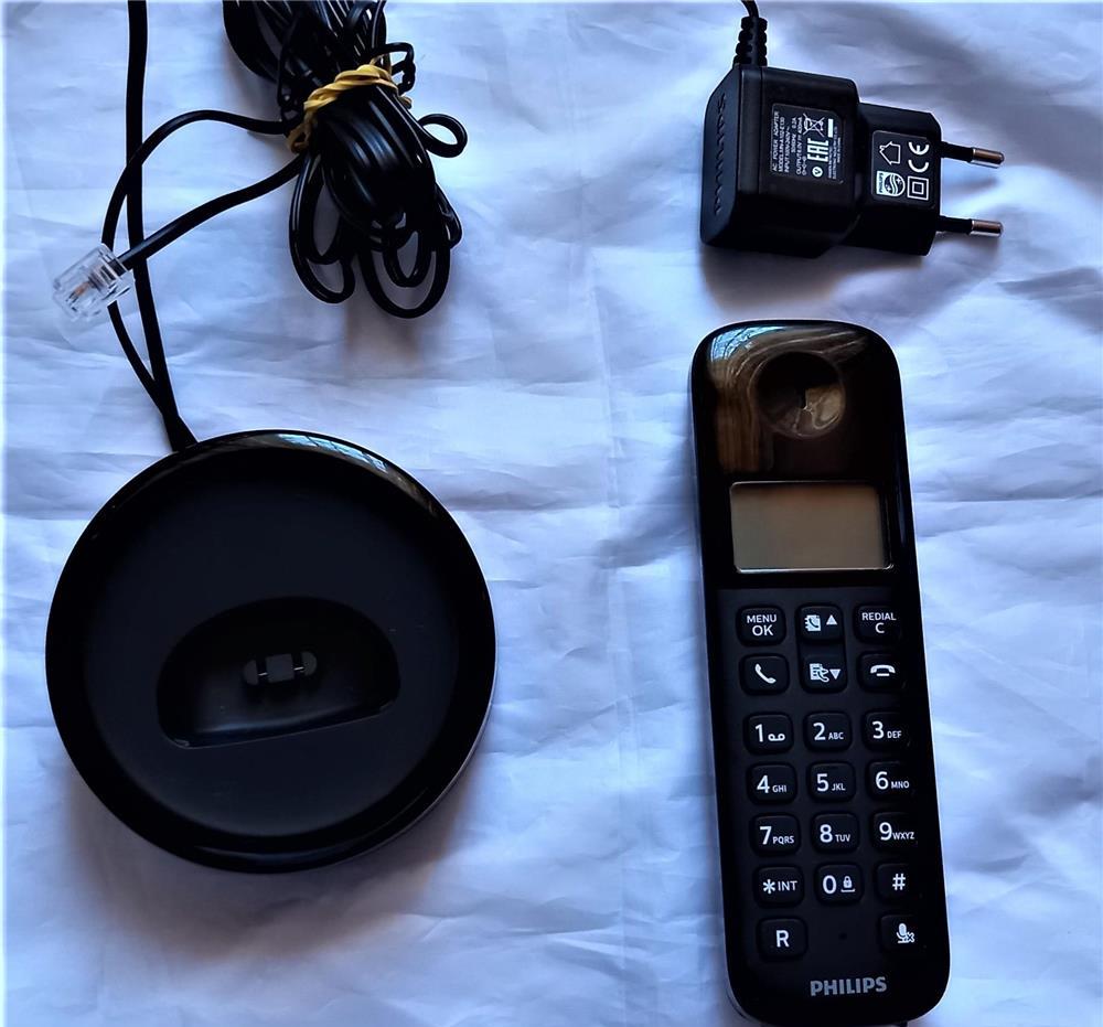 telefon fara fir Philips D130 negru, receptie hotel, receptie pensiune, camera pensiune