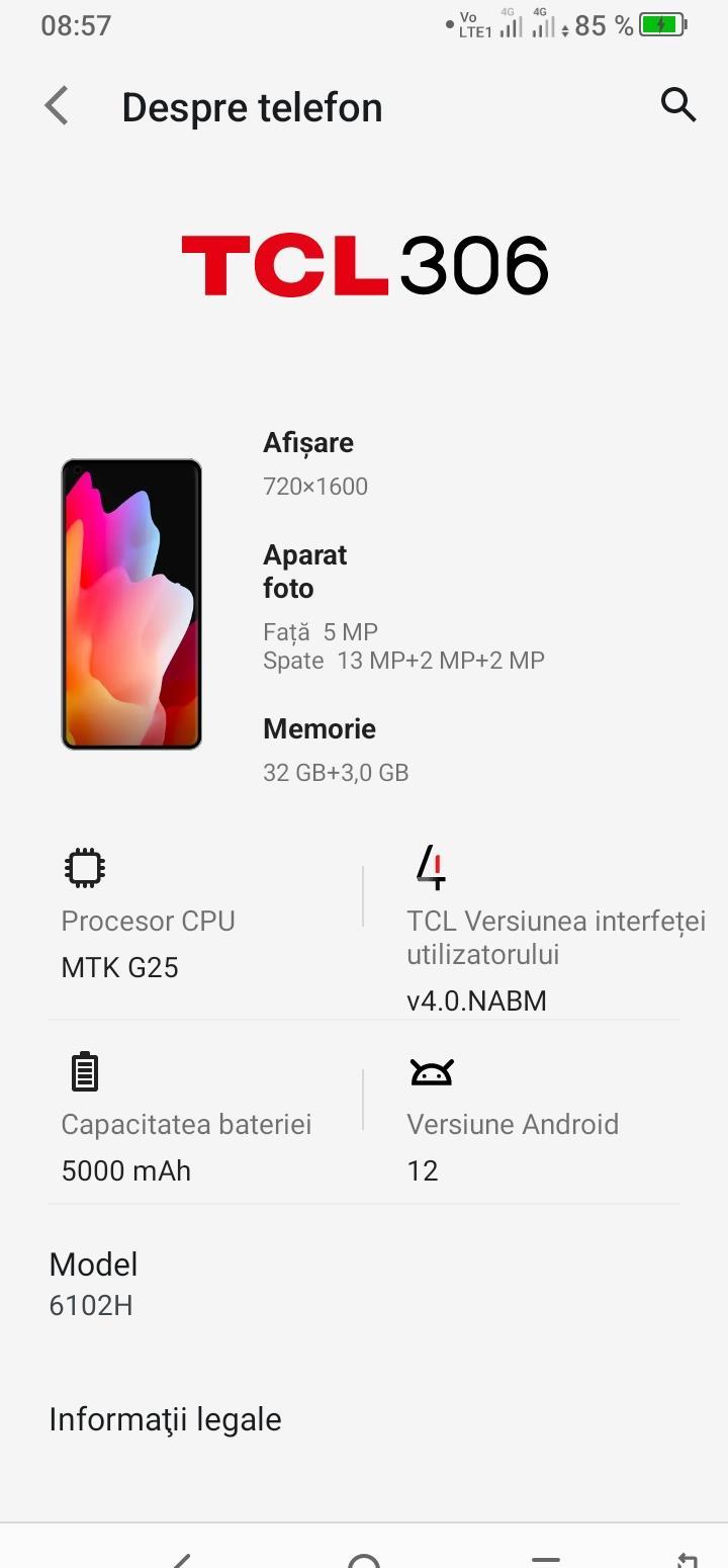 TELEFON MOBIL TCL 306 , 450 LEI, LUAT DE LA ORANGE . IAȘI