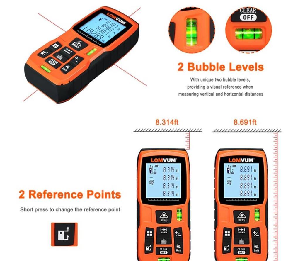 Telemetru laser / Ruleta laser de masurare pana la 50m Profesional NOU