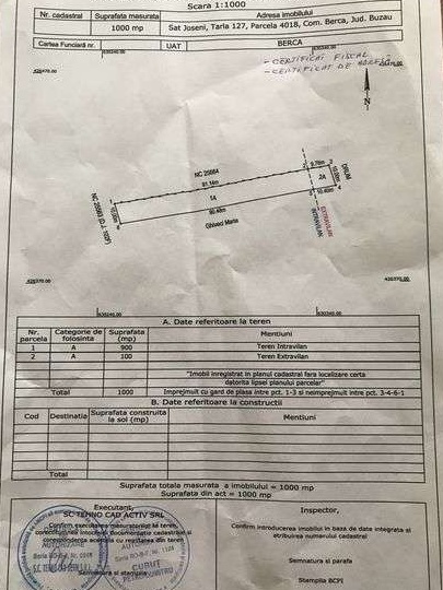Teren 1000mp casa vacanta Joseni Buzau (Vulcanii Noroiosi)