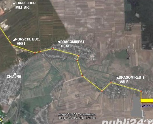 Teren 1000mp neinundabil, Dragomirești Vale, 14km de Pța Romană, utilități
