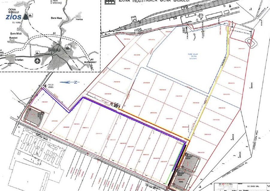 Teren de constructie cu toate utilitatile - Zona industriala Ocna Sibiului