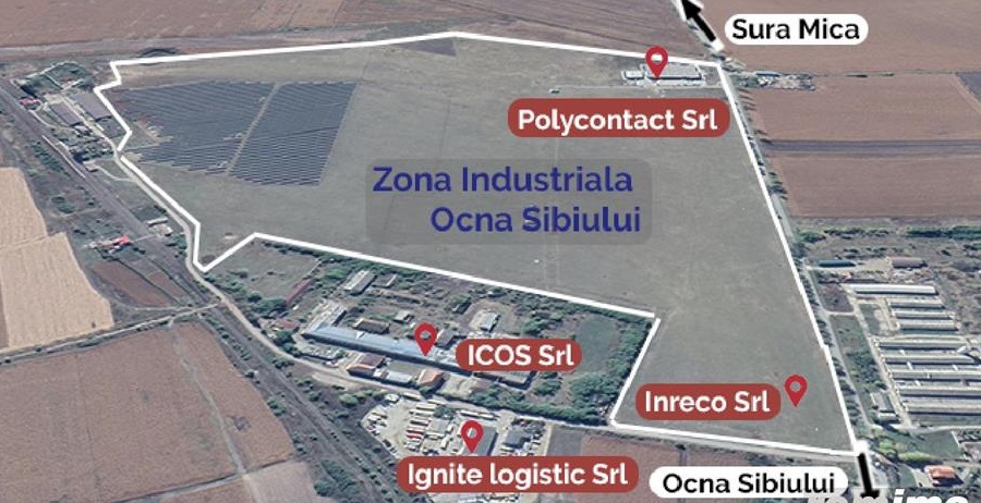 Teren de constructie cu toate utilitatile - Zona industriala Ocna Sibiului