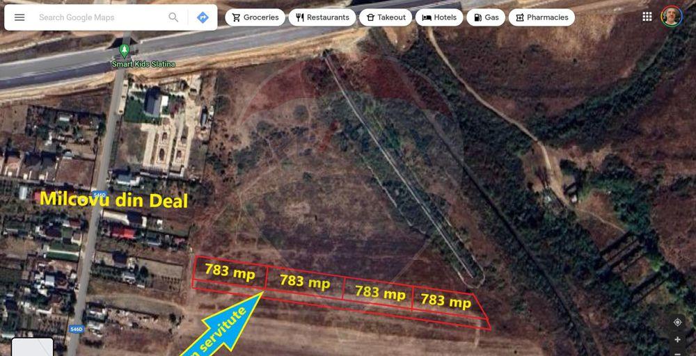Teren de vanzare intravilan, 4 loturi x 783 mp, Milcovu din Deal