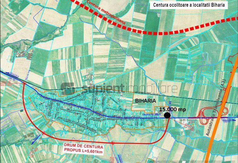 Teren industrial Biharia - in sens giratoriu soseaua de centura