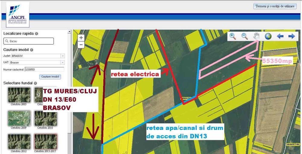 teren industrial Brasov_DN13/E60_autostrada Bv-Bc_zona Hanul din Ardeal