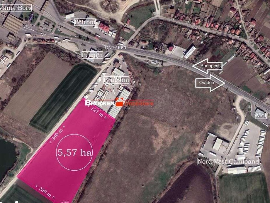 Teren industrial cu PUZ 5,2 ha Bors (Oradea)