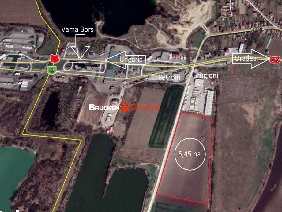 Teren industrial cu PUZ 5,2 ha Bors (Oradea)