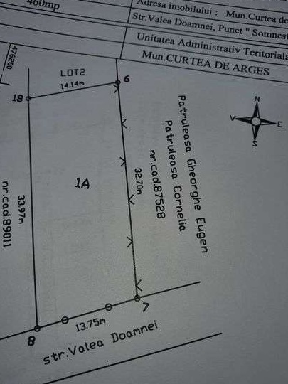 Teren intravilan 460mp Curtea de Argeș zona superbă, toate utilitățile