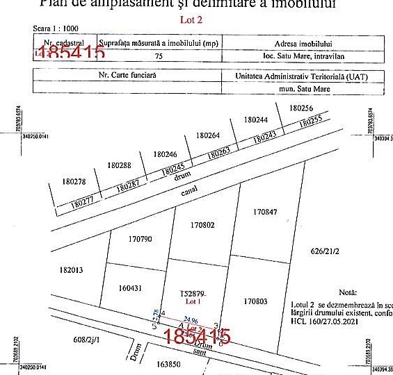 Teren intravilan 625 mp. construibil cu PUZ Satu Mare