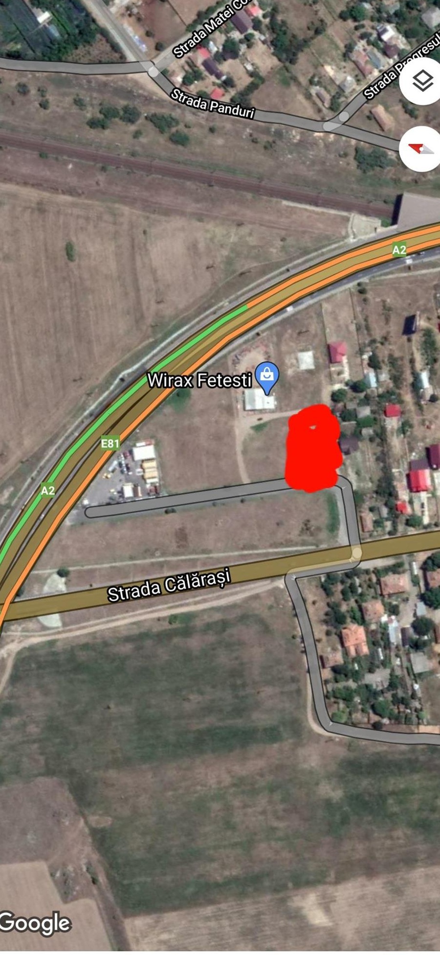 Teren intravilan 900m2 de inchiriat in Mun Fetesti,langa Autostrada Soarelui A2