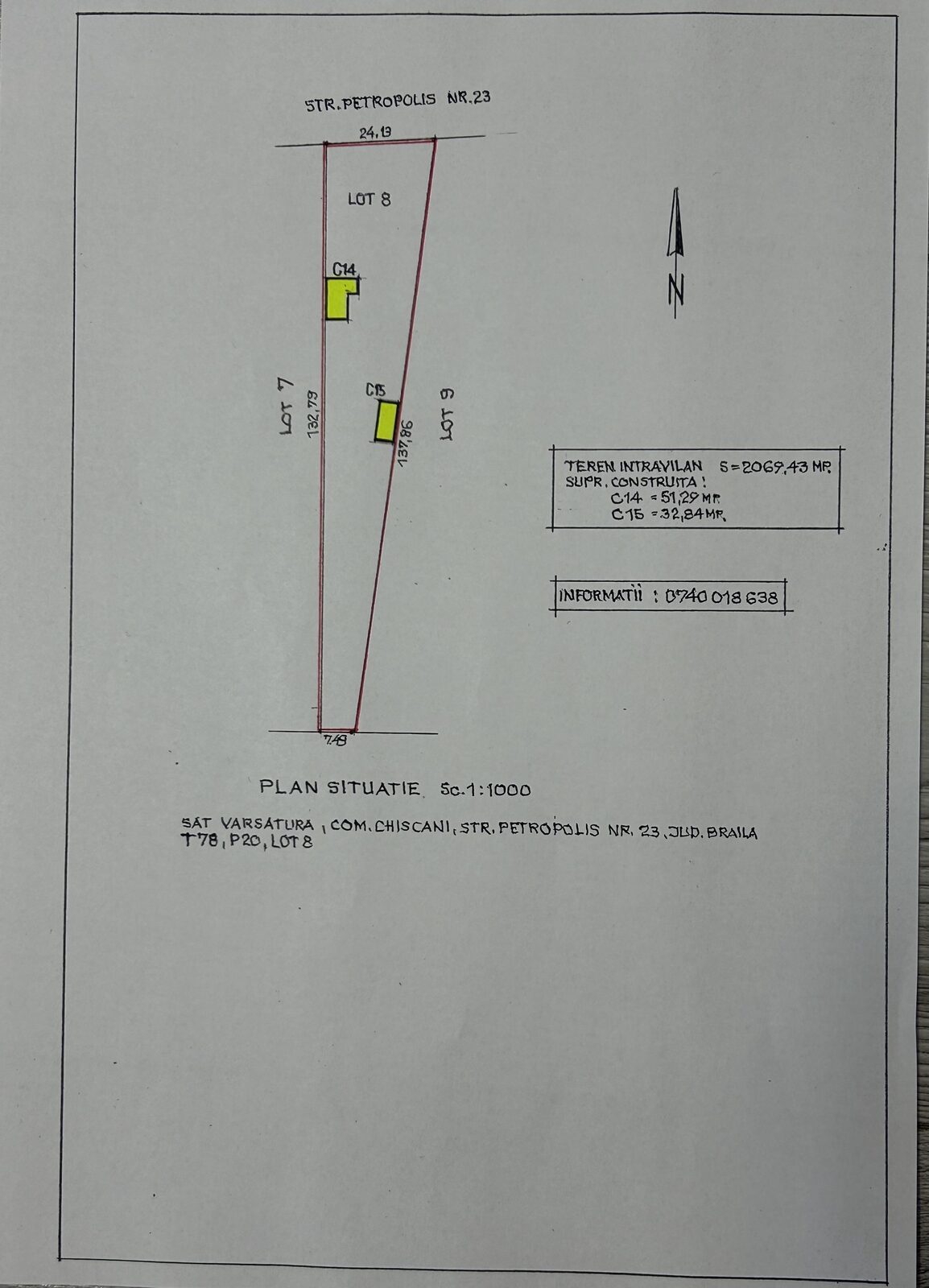 Teren intravilan + constructie sat Vărsătura