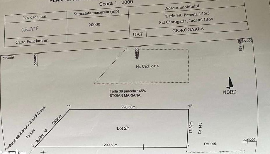 Teren intravilan cu deschidere 80 de ml la PADURE Ciorogarla Ilfov