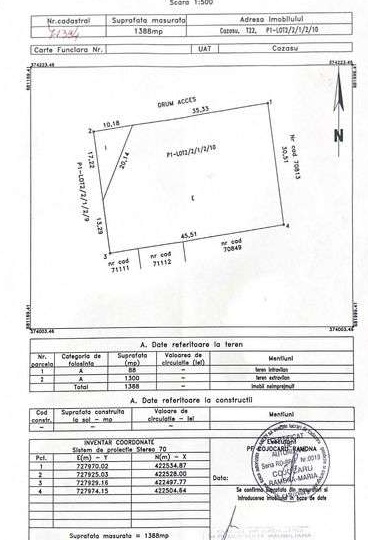 Teren Intravilan in Zona Cazasu 1388mp