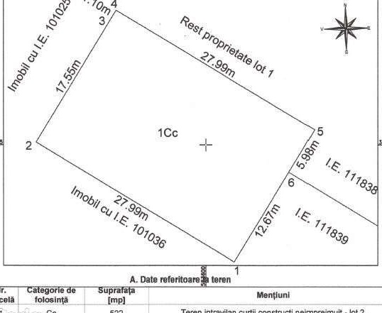 Teren intravilan Otopeni 522 mp - Ciprian Porumbescu