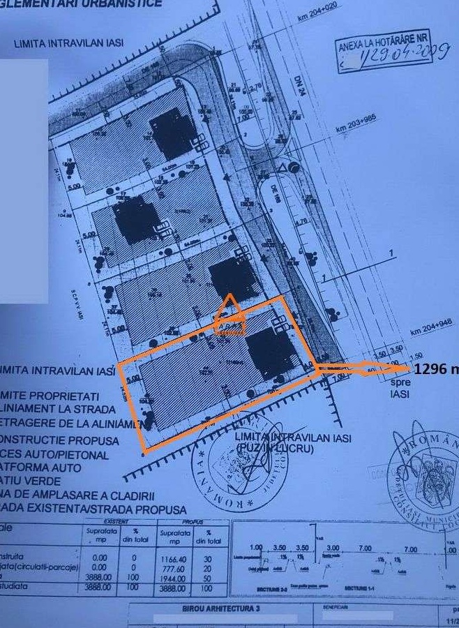 Teren intravilan , puz - 1300 mp - Soseaua Stefan cel Mare , Iasi