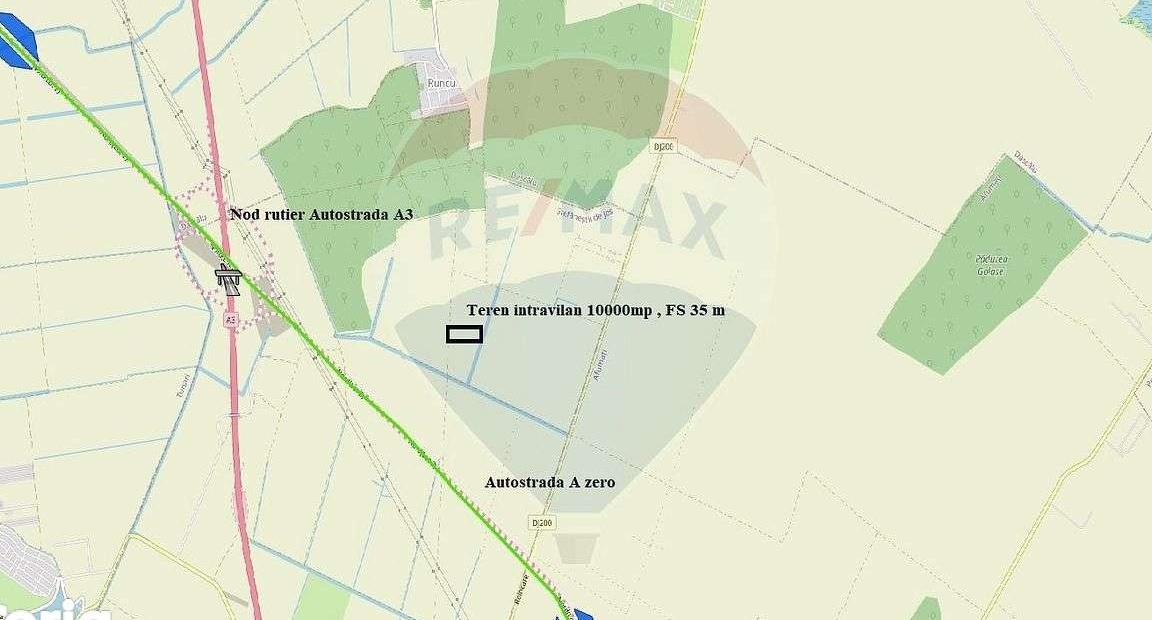 Teren intravilan Stefanesti Autostrada A zero Padurea Runcu FS 35 m