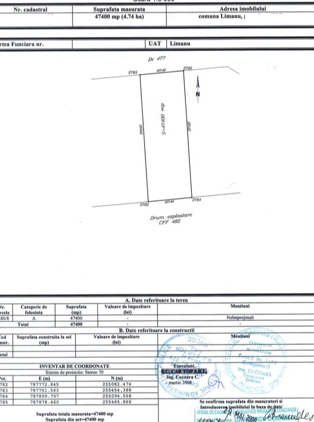 Teren intravilan Vama Veche cu certificat de urbanism P+4E la 200 m de plaja