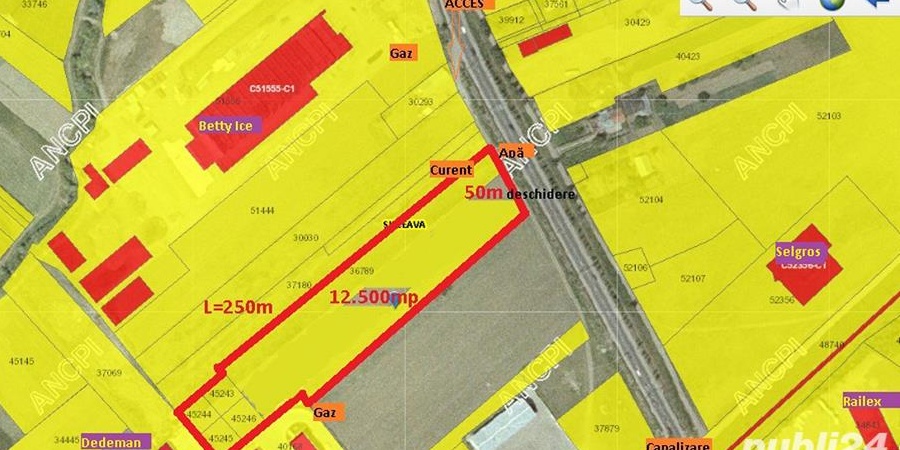 Teren intravilan12.478mp de vanzare sau inchiriere zona industriala sau retail Selgros acces din E58