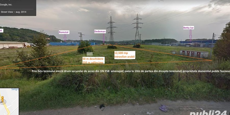 Teren intravilan12.478mp de vanzare sau inchiriere zona industriala sau retail Selgros acces din E58