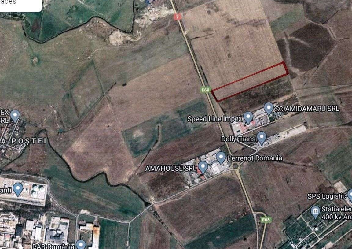 Teren langa soseaua E68 centura Aradului Micalaca-Gradiste