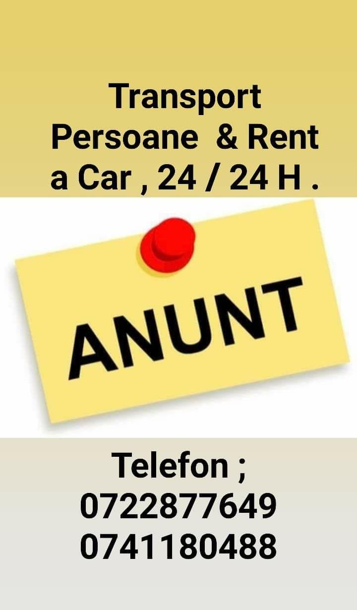 Transport Persoane & Rent a Car  în Regim Privat 24/24 H Galați.