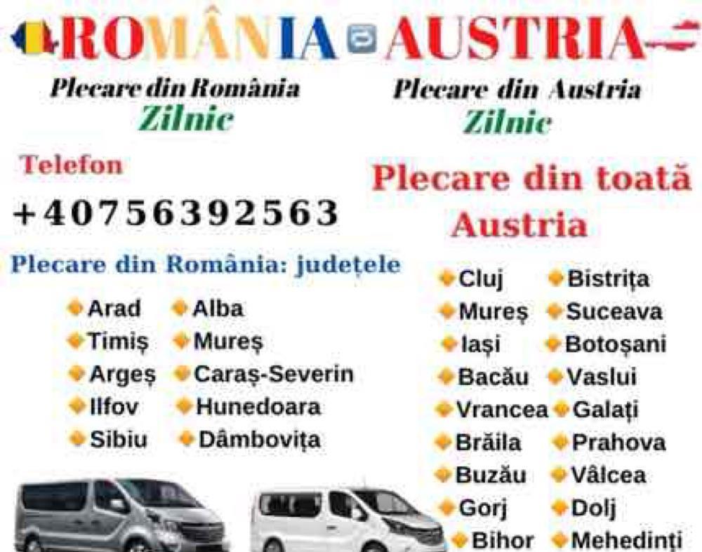 Transport persoane si colete la adresa Austria ZILNIC