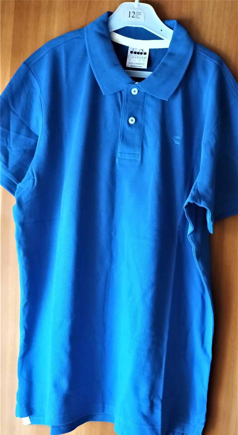 tricou polo barbati Diadora, marimea L, albastru, lime