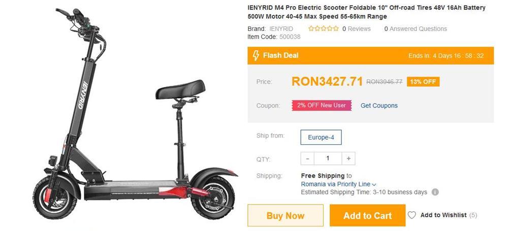 Trotineta Electrica - Promotie + RATE - M4 PRO 45km/h 65km autonomie !