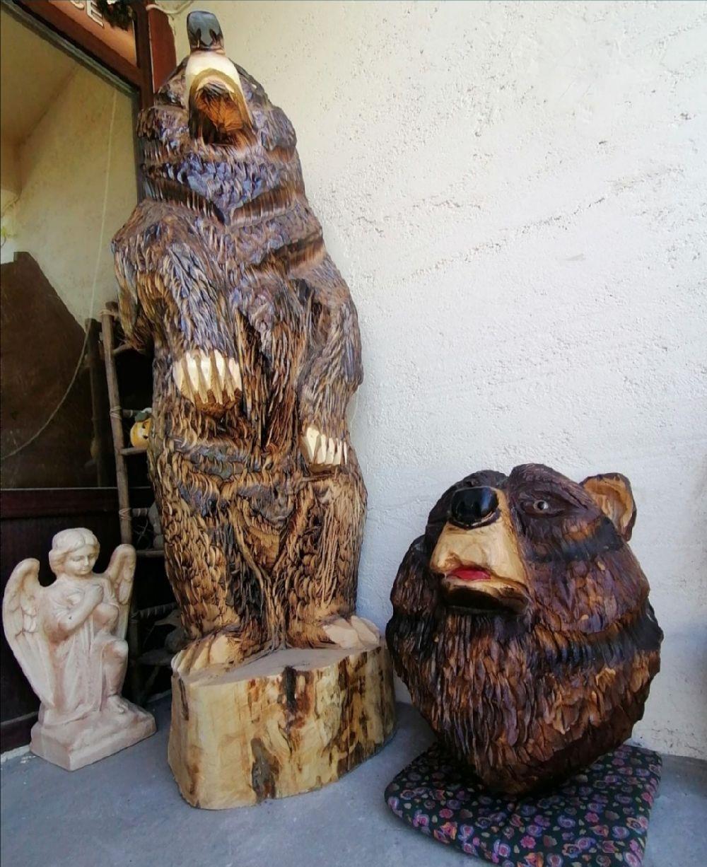 Urs sculptat 200kg,ornamente de gradina