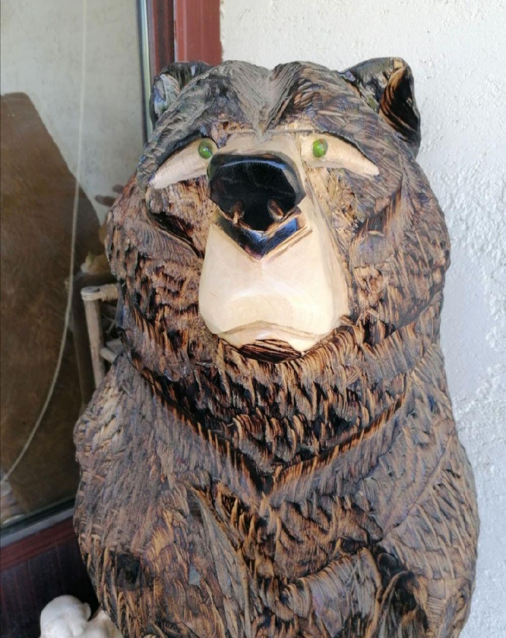 Urs sculptat 200kg,ornamente de gradina