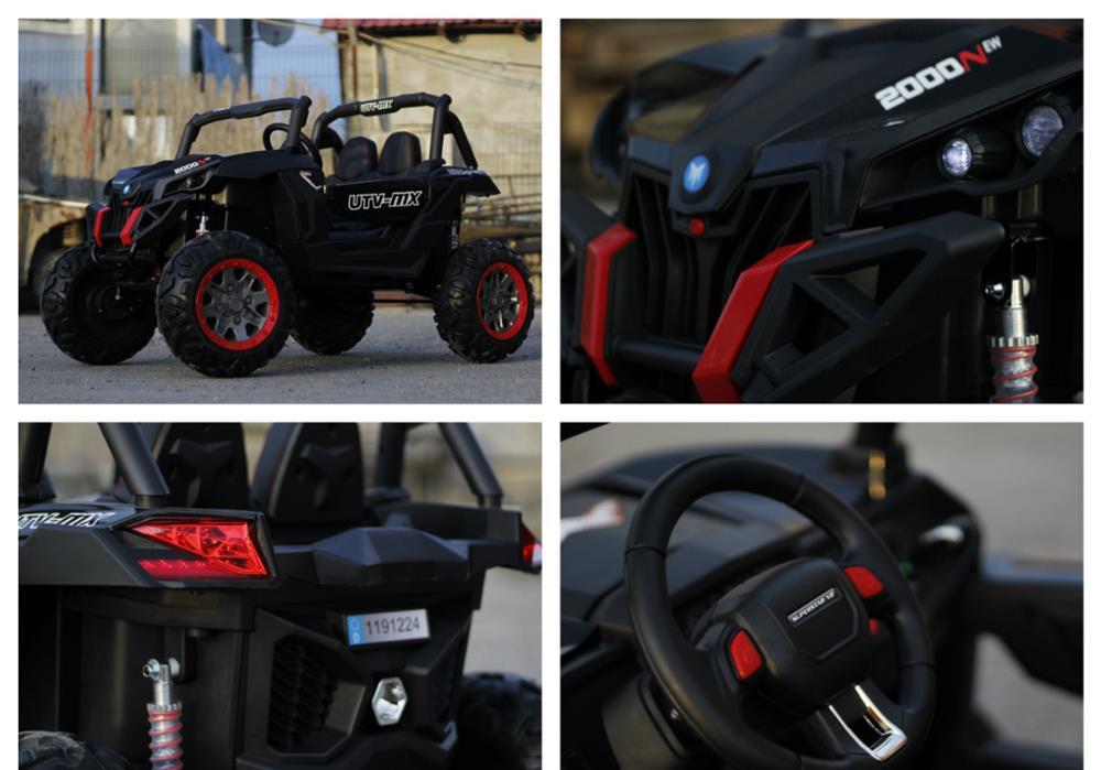 UTV electric pentru 2 copii Rocker XMX603 4x45W 12V PREMIUM Black