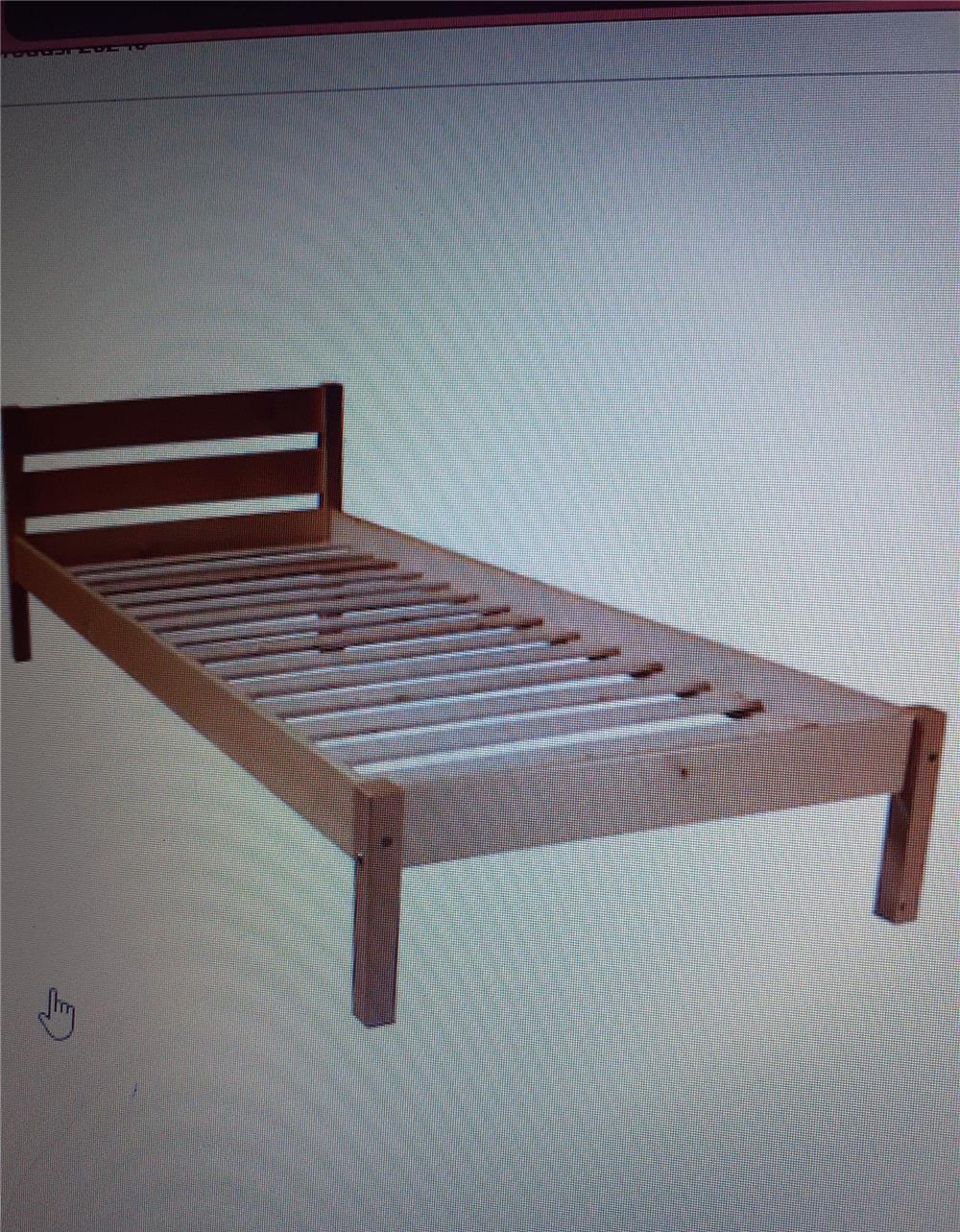 Vand - 2 Paturi din lemn pentru o persoană 90x200cm.0