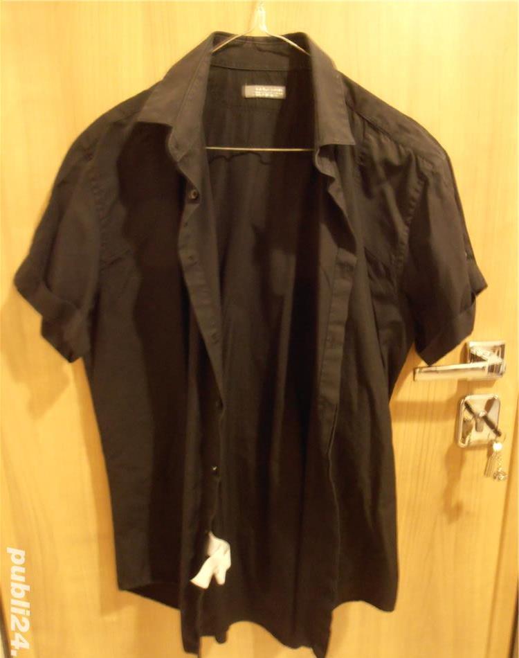 Vand camasa barbateasca, noua, neagra, maneca scurta, nr 44-46, Zara, 100% bumbac, 80 lei