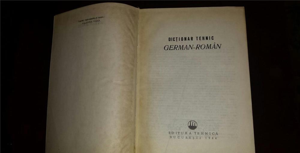 Vand carte dictionar tehnic german roman 1966 poliglot 1963 Ed Tehnica