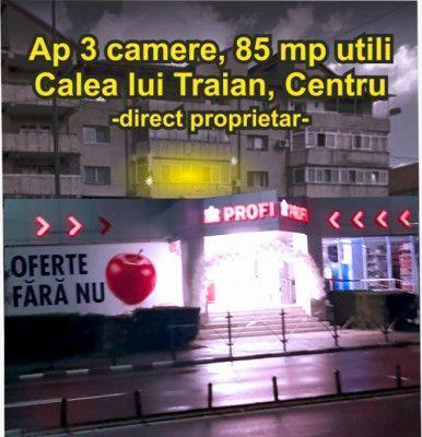 Vand CENTRAL AP.3 cam.,et.2/4,85 mp.,cu AC, MOBILAT SI UTILAT, + BOXA