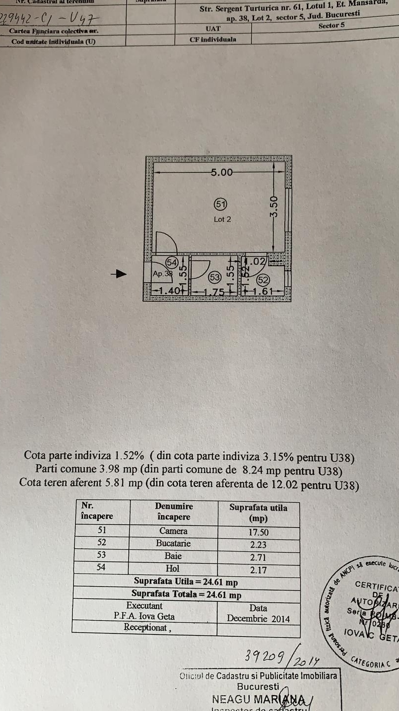 vand garsoniera 24 mp 24000 euro