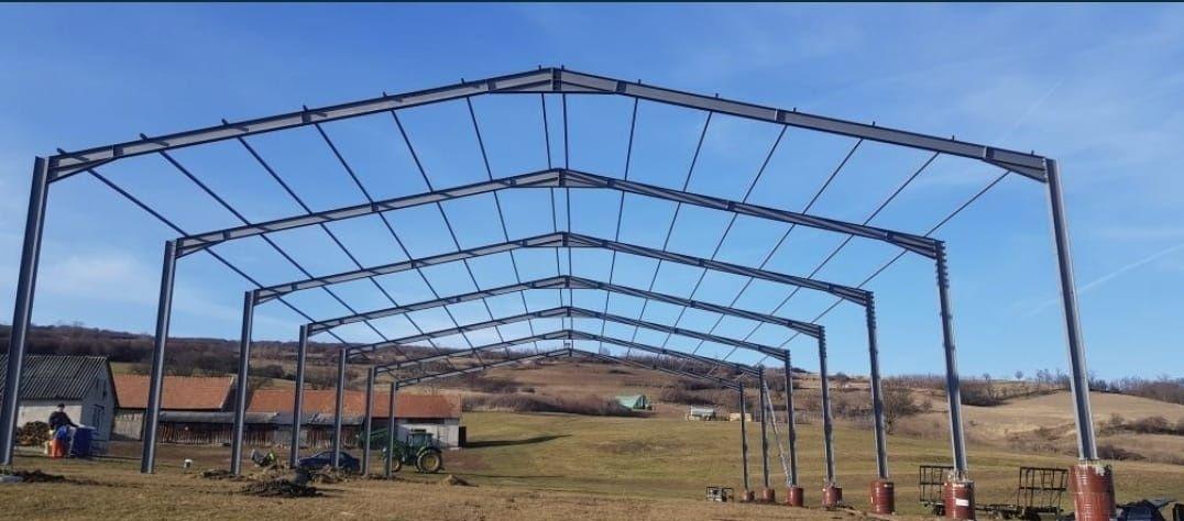 Vand hala metalică 8x25,structura,panouri sandwich,tabla și alte dimen