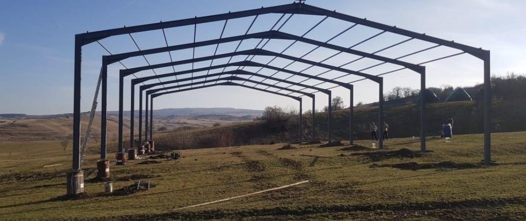 Vand hala metalică 8x25,structura,panouri sandwich,tabla și alte dimen