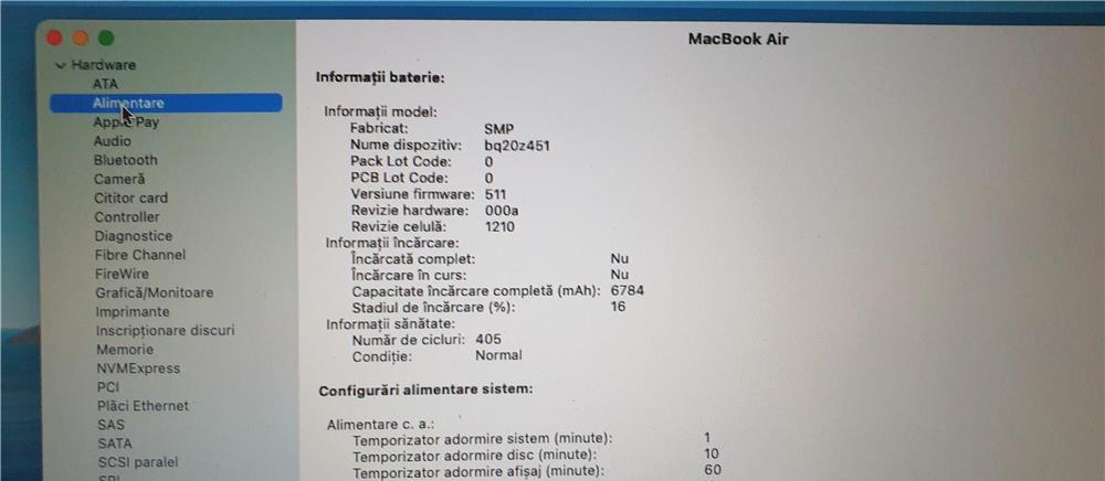 Vând laptop MacBook Air