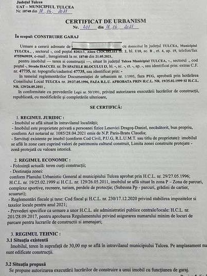 Vand loc de parcare ,pretabil constructie garaj, PROPRIETATE