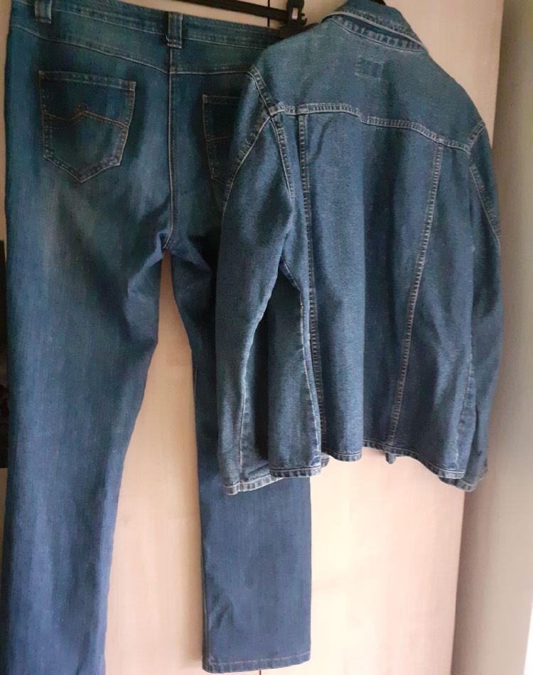 Vand pantaloni m. 31 si geaca blugi fete m. 44-46