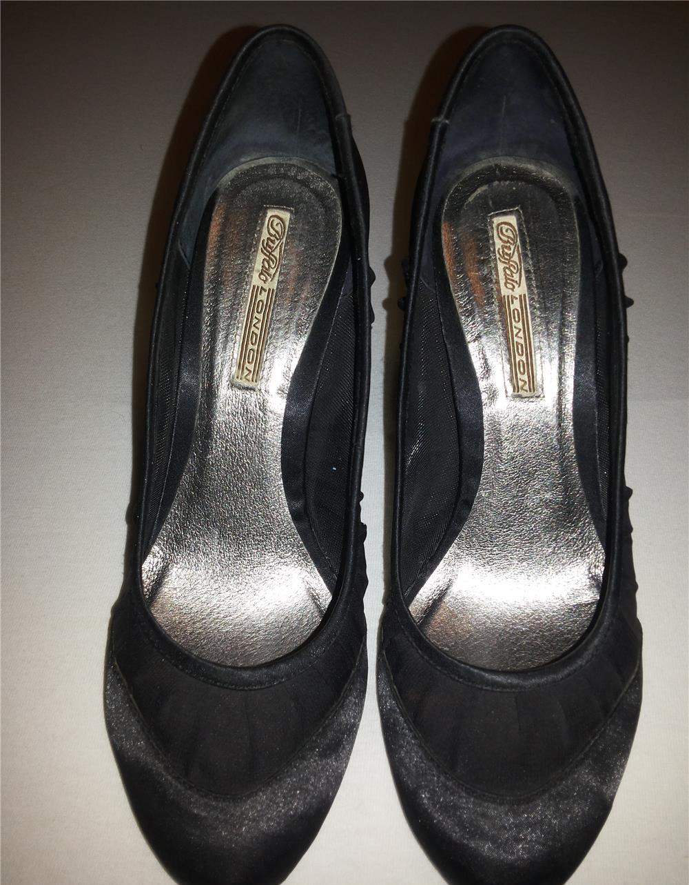Vand pantofi negri satin+plasa delicata marimea 39