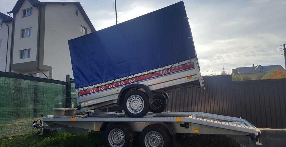 Vand remorca , remorci cu 1 axa sau 2 axe cu/fara prelata 750 kg noi