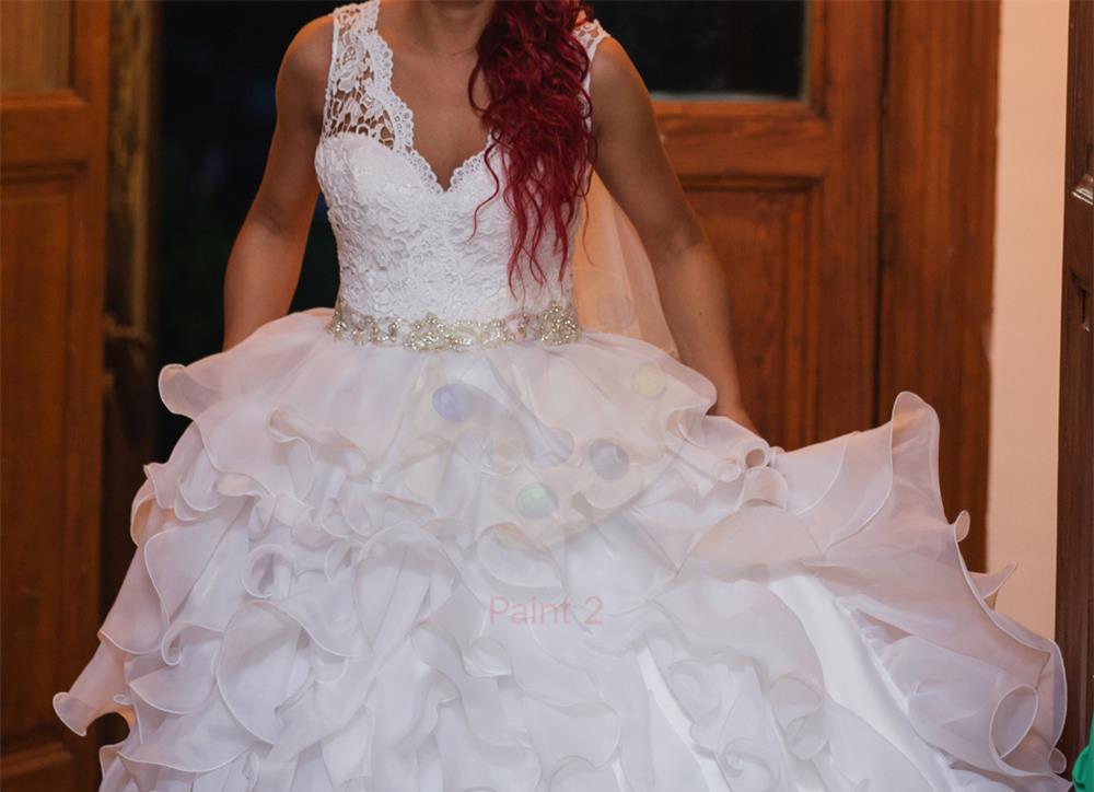 Vand rochie de mireasa, printesa cu volanase