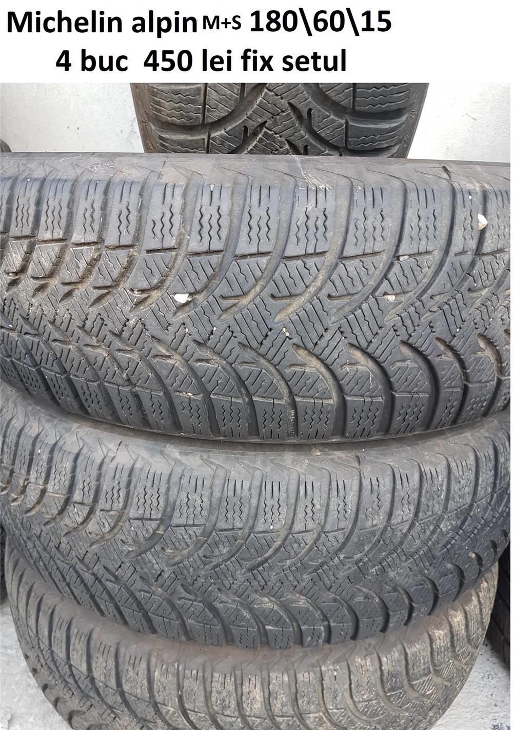Vand set cauciucuri 4 buc Michelin Alpin M+S 180\60\15